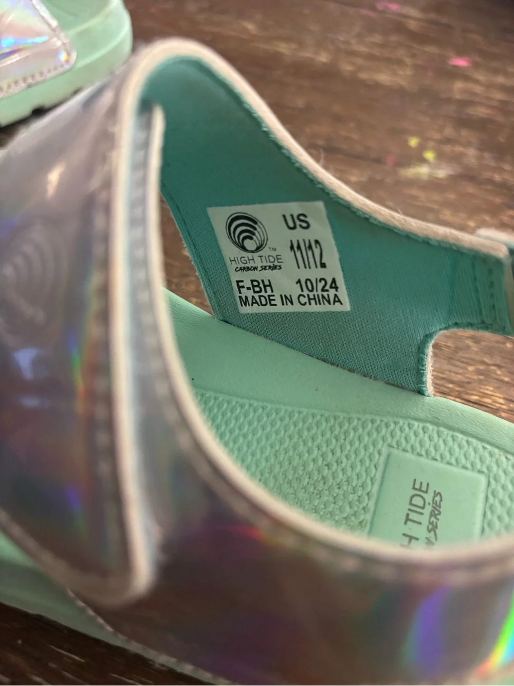 Girls high tide Sandals with Iridescent Straps